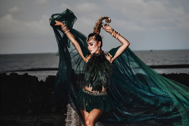 HOMELEX Feather Cape Shawl Costume Black Witch Wings Collar Adult Crow Maleficent Neck - Image 4